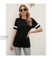 Abollria Womens Crew Neck Short Sleeve Tee Shirts Color Block Workout Top Casual Tunic Tops Blouses