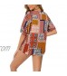 KILIG Women's Summer Boho V-Neck Short Sleeve Ethnic Style Print floral Tunic Shirt Casual Loose Blouses