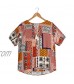 KILIG Women's Summer Boho V-Neck Short Sleeve Ethnic Style Print floral Tunic Shirt Casual Loose Blouses