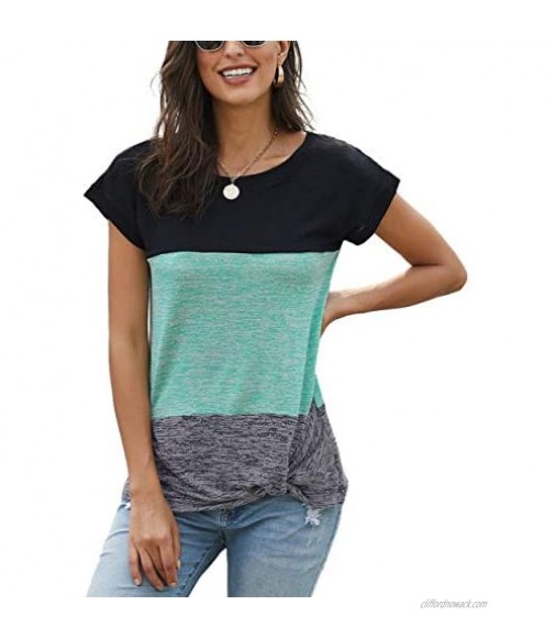 lime flare Sexy Color Block Tee Shirts Fashion Striped Tops