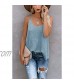 NEYOUQE Women Solid/Color Block Tank Thin Knitted See Through Sexy Top