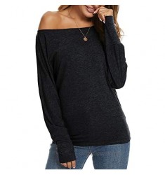 Ranee Women's Off the Shoulder Short/Long Sleeve Casual T Shirt Blouse Sexy Tunic Tops (S-2XL)