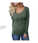 Remikstyt Womens Long Sleeve Henley Shirts Ribbed Button Down Casual Tunic Tops