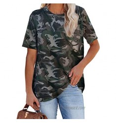 Shed Protector Women's Round Neck Short Sleeve Shirts Loose Casual Tee Tops Blouses