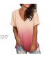 Summer Tops for Women Short Sleeve Women's V Neck Short Sleeve T Shirts with Pocket Drop Tail Hem Relaxed Fit Tees