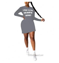 TshineY Women's Short Sleeve Letter Printed Loose Shirt Mini Dress Tops Clubwear