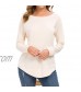 WEIYAN Womens Long Sleeve Casual T-Shirts Tunic Blouse Loose Curved Hem Tops