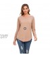 WEIYAN Womens Long Sleeve Casual T-Shirts Tunic Blouse Loose Curved Hem Tops
