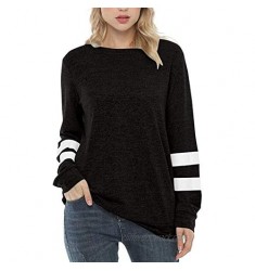 Womens Color Block Tops Long Sleeve Tunic T Shirt Sweatshirts Fall Sweaters