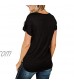 Women's Tops V Neck Short Sleeve Shirts Loose Casual Basic Tees with Front Pocket