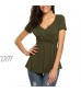 Zeagoo Women V Neck Tunic Tops Casual Comfort Blouse Loose Fitting Short Sleeve Tops
