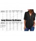 ZKESS Womens Casual Sleeveless V Neck Cuffed Pleated Zip Up Chiffon Blouse Shirts