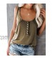 Fastbot women's Tank Tops Vest Sleeveless Tunic V U Neck Button Summer T Shirt Blouse Elegant Feminine Soft Comfy Cute