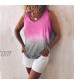 Holzkary Gradient Tank Top for Women Tie-dye Sleeveless Shirt Loose Casual Tunic Vest Tank Tops