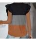 iYBWZH Fashion Women's Color Matching Sleeveless Blouse Vest Button Collar Ruffles Vests Tops