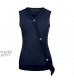 iYYVV Womens Short Sleeve V Neck Tie Knot Front Button Chiffon Vest Tank Tops Blouse