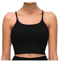 Keliay Sexy Sports Bra Womens Longline Padded Crop Tank Yoga Bras Workout Fitness Top Cami Shirt Fitness Vest Blouse