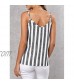KemissLan Women's Striped Vest Women's T-Shirt V-Neck Single-Breasted Suspender Top