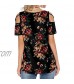 NYFF Women Summer Shoulder Floral T-Shirt Strappy Cold Shoulder T-Shirt Tops Blouses