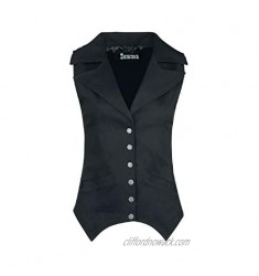 Prime Quality Handmade Women's Black Brocade Waistcoat Vest Vintage Steampunk Dress Jacquard Jacket