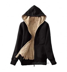 SoneBot Womens Fuzzy Coat Casual Fleece Sherpa Zipper Jacket Solid Winter Sweater Hoodies Fashion Blouse Tops