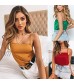 Women Square Neck Camisole Sleeveless Sexy Cami with Non-adjustable Straps
