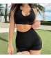 Yihaojia 2 Piece Outfits for Women Ribbed Seamless Sport Bra and Leggings Set Sexy Yoga Tracksuits