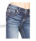 Miss Me Women's Mid-Rise Chloe Slim Fit Bootcut Embroidered Infinity Sign Pocket Jean