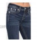 Miss Me Women's Mid-Rise Slim Fit Bootcut Embroidered Wing Pocket Jeans