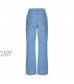 Women's Stretch Flared Jeans Vintage High Waisted Trousers Solid Color Pants with Pockets